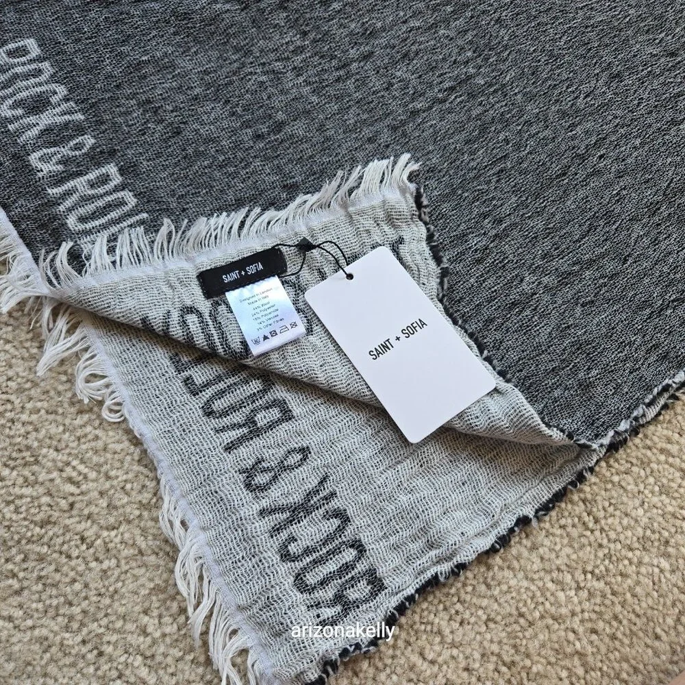 NWT Saint + Sofia Rock & Roll Scarf Wool Blend - Picture 3 of 10